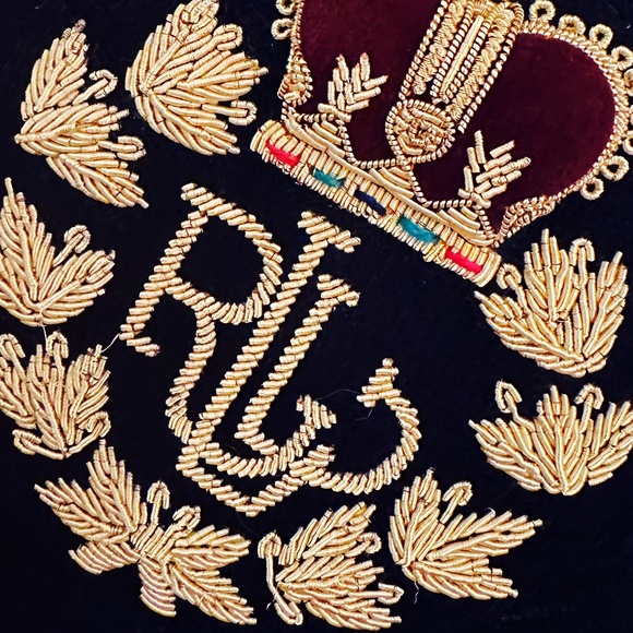 LAUREN - RALPH LAUREN Navy Blue, 3 Button, Crested Blazer, 12P, 100% PURE WOOL - Picture 9 of 16